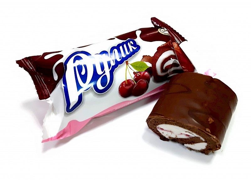 Мини рулет Рулик вишня в глазури